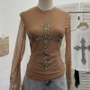 Flare Sleeve Double Layer Tulle Spicy Girl Top