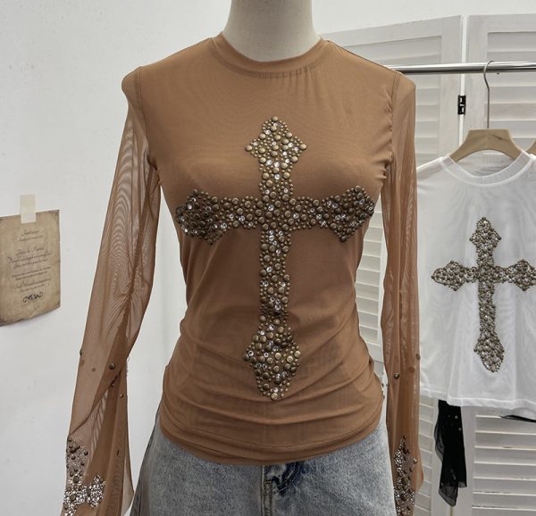 Flare Sleeve Double Layer Tulle Spicy Girl Top