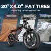 500W 20inch Fat Tire Electric Bike With 45kmh Top Speed & 45km Range