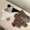 Foreign Trade  Ice Silk Underwear Cotton Crotch Low Waist Leopard Print Sexy Plus Size Seamless One-Piece Sports Fitness Briefs