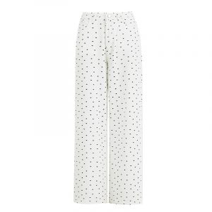 Women's Black and White Polka Dot Slimming Loose Straight Jeans  High Waist Wide Leg Pants
