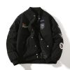 Winter New Arrival Air Force MA1 Pilot Jacket Women's Cotton-Padded Thickened Outerwear Multi-Label Embroidered Baseball Jacket Men