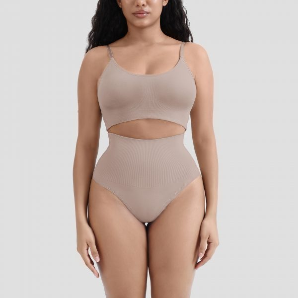 Thong Belly Control Underwear Set with Bra Large U-Shape