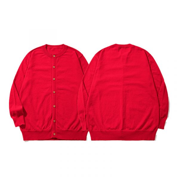 Style Solid Color Cardigan Sweater for Both Men and Women
