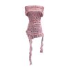 Floral slimming ribbon T-shirt