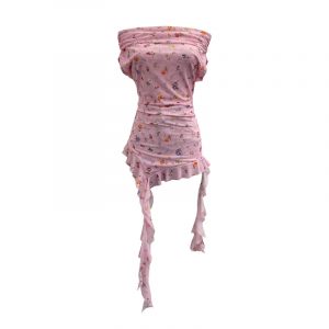 Floral slimming ribbon T-shirt
