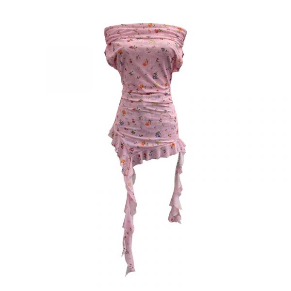 Floral slimming ribbon T-shirt