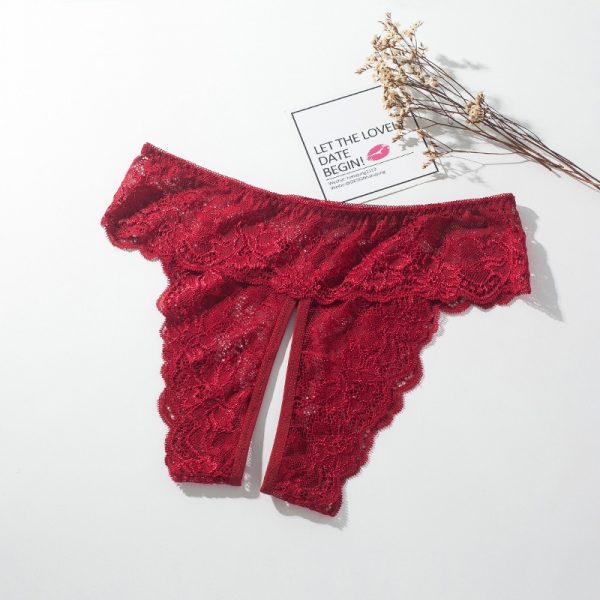 Women's sexy underwear with open crotch lace