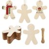 30 Pieces Of Unpainted Gingerbread Man Slices For Painting DIY Handmade Christmas And Halloween Supplies