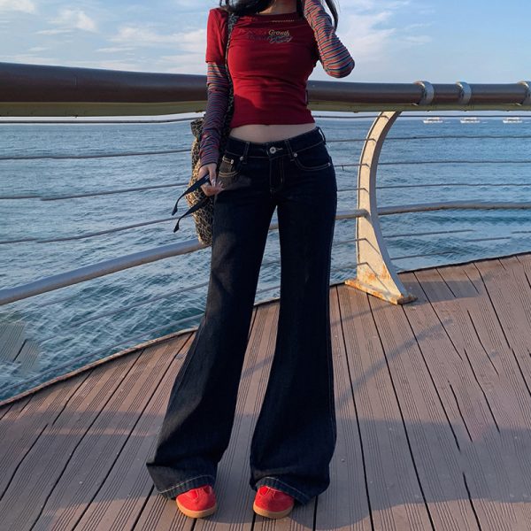 Women's Autumn and Winter Low-Waist Jeans Slimming Tapered Leg Pants