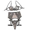 Perspective Fun Set Embroidered Fishbone Lace Sexy Gathering Underwear Underwear Four Piece Set