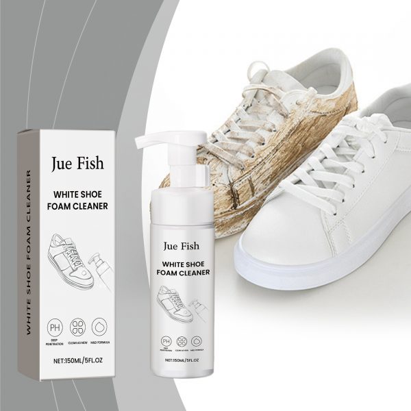 Jue-Fish White Shoe Foam Cleaner Cleans And Removes Stains And Brightens Multi-Functional Shoe Polish Foam Cleaner