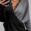 Knitted Temperament Commuter Color Matching V-neck Loose Pullover