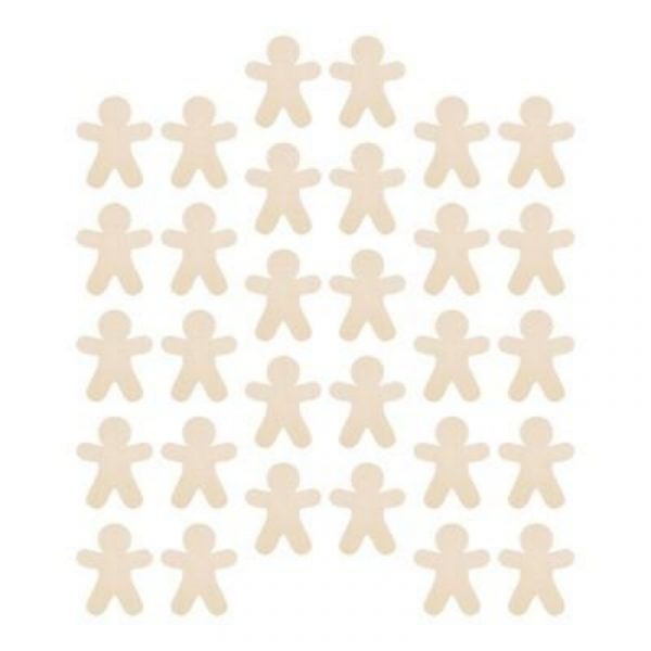 30 Pieces Of Unpainted Gingerbread Man Slices For Painting DIY Handmade Christmas And Halloween Supplies