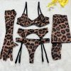 Cross-border  Sexy Underwear Five-piece Set with Gloves, Stockings, Tie-dye Design, Colorful Design, Erotic Underwear Set
