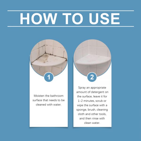 Jue-Fish Bathroom Cleaner, Clean Bathroom Metal Glass Tiles Stainless Steel Water Stains And Scale Cleaner