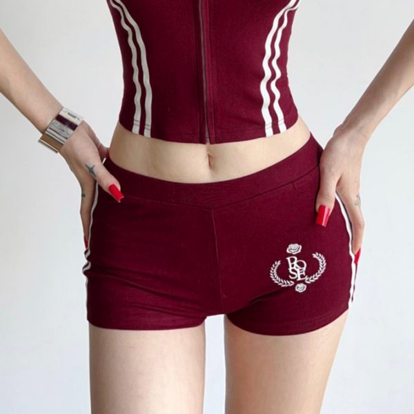 Letter printed fitness yoga shorts
