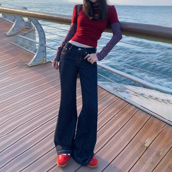 Women's Autumn and Winter Low-Waist Jeans Slimming Tapered Leg Pants