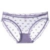 Sexy Women's French Ultra-thin Transparent Mesh Lace Underwear with Pure Cotton Crotch, Butt-lifting Low Waist Triangle Pants