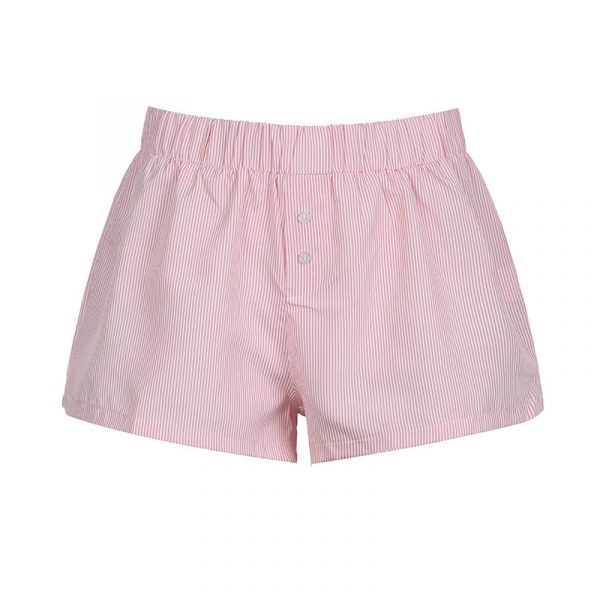 Vacation style minimalist blue striped beach shorts