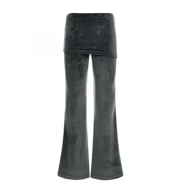 Casual Hot Girl Suede Fake Two Pants Female