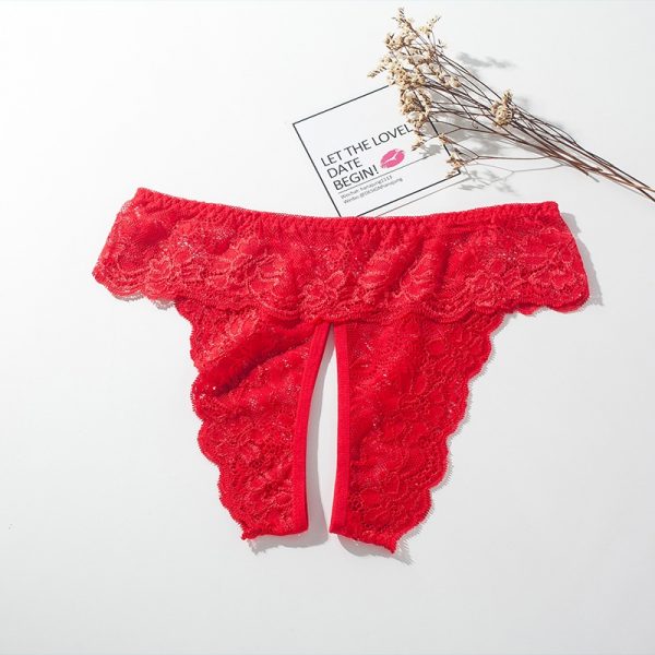 Women's sexy underwear with open crotch lace