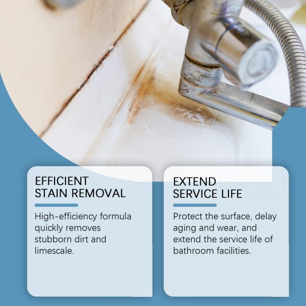 Jue-Fish Bathroom Cleaner, Clean Bathroom Metal Glass Tiles Stainless Steel Water Stains And Scale Cleaner