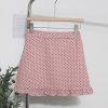 Black fungus edge polka dot skirt for women