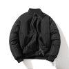 White Padded Jacket Women's Fashion Stand Collar Baseball Jacket Street Trend Unisex Couple Outerwear Men