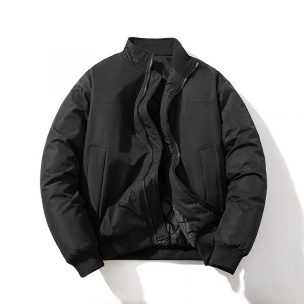 White Padded Jacket Women's Fashion Stand Collar Baseball Jacket Street Trend Unisex Couple Outerwear Men