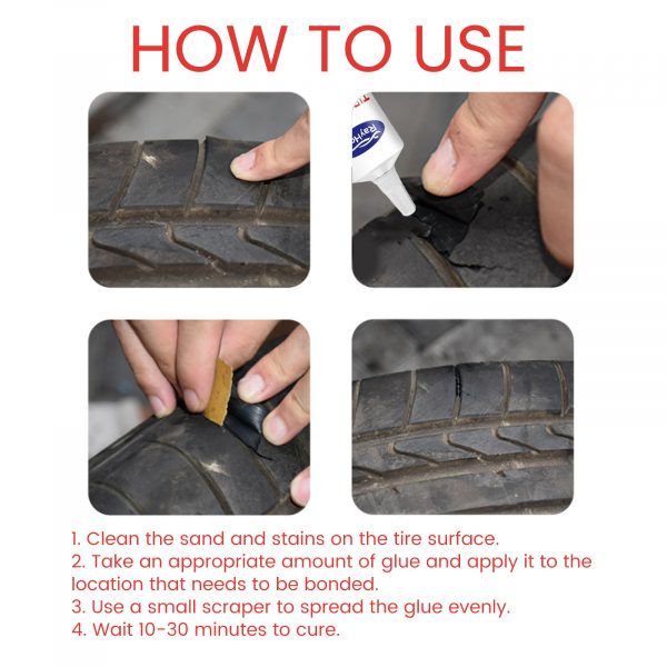 Rayhong Tire Glue, Soft Repair Glue For Repairing Cracks And Scratches On The Side Of Car Tires