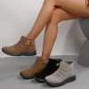 Cross-border Plus Size Pleated Side Zip Short Boots for Women Thick Sole Round Toe Suede Export Martin Boots
