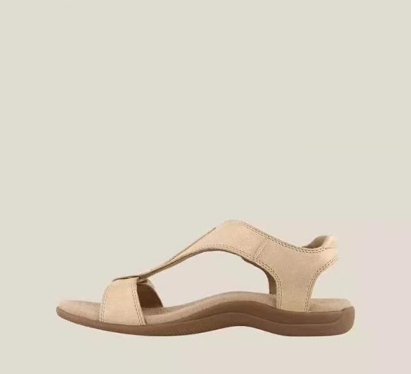 Flat bottomed arch massage Velcro one line casual beach sandals
