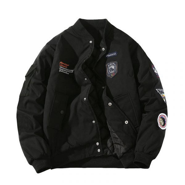 Winter New Arrival Air Force MA1 Pilot Jacket Women's Cotton-Padded Thickened Outerwear Multi-Label Embroidered Baseball Jacket Men