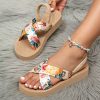 Cross-border European and American Style Women's Sandals New Fashionable Outdoor Wear Small Size Height-increasing Flat Heel Thick Sole Sandals Summer