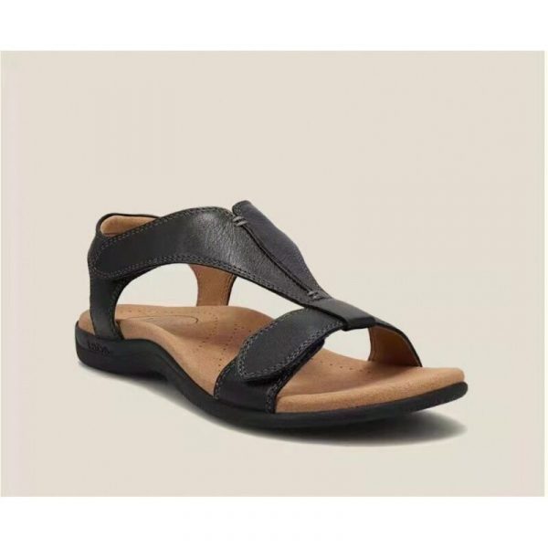 Flat bottomed arch massage Velcro one line casual beach sandals