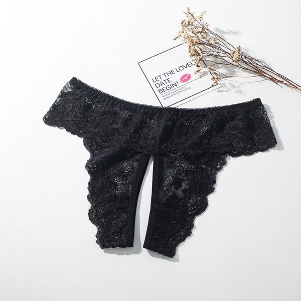 Women's sexy underwear with open crotch lace