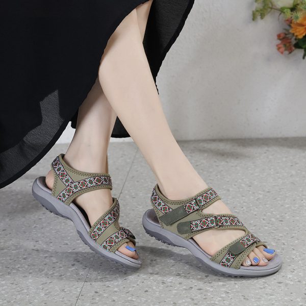 Sports sandals with printed Velcro plus size women's shoes