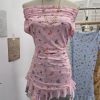 Floral slimming ribbon T-shirt