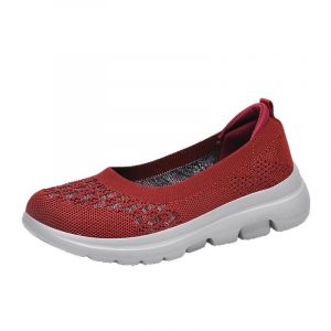 Ankle Socks Flat Knit Shoes Women Casual Solid Color Outdoor Travel Mom Breathable Shoes