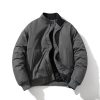 White Padded Jacket Women's Fashion Stand Collar Baseball Jacket Street Trend Unisex Couple Outerwear Men