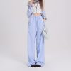 Women's Pants Pure and Sweet Striped Casual Trousers Summer Loose-Fit Wide-Leg Pants