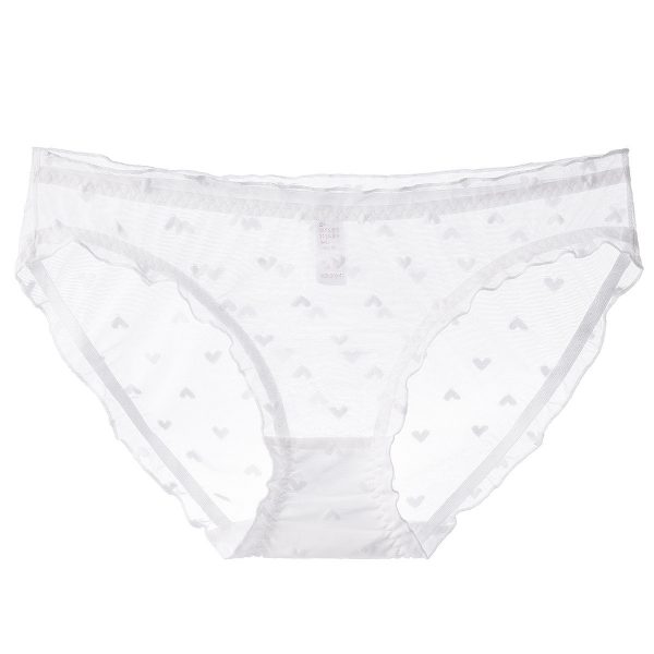 Sexy Women's French Ultra-thin Transparent Mesh Lace Underwear with Pure Cotton Crotch, Butt-lifting Low Waist Triangle Pants