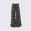 Women's  Casual Work Pants  Waist Cuffed Loose Slim Wide Leg Pants