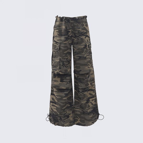 Women's  Casual Work Pants  Waist Cuffed Loose Slim Wide Leg Pants