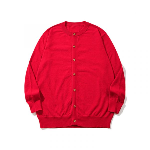 Style Solid Color Cardigan Sweater for Both Men and Women