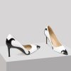 Red and green dragonfly pointed slender heel banquet women's shoes color blocked single shoes for women