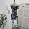 Floral slimming ribbon T-shirt