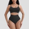 Thong Belly Control Underwear Set with Bra Large U-Shape