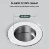 Kitchen Sink Drain Stainless steel  Strainer Sink Stopper Bath Plug Pop-Up Bounce Core Basin Drain Filter Hair Catcher Universal